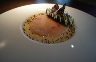 Yellowtail Mackerel - Yellowtail mackerel, kiwi, yoghurt, cucumber
Chef: Stefan Meier
Restaurant: Meiers ZweiSinn