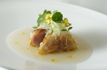 Gyzoa Miéral duck - Gyzoa ; Miéral duck ; Bonito combualge stock ; Sesame oil ; Daikon ; Spring leek
Chef: Christian Sturm-Willms
Restaurant: Yunico