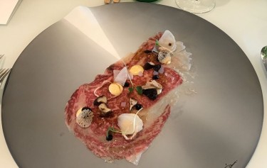 Samurai breakfast  - Samurai breakfast, Kobe roast-beef, marinated with ponzu, spicey daikon and pink gari