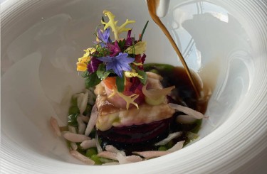 Glazed Smoked Eel - Glazed smoked eel, dashi stock, wasabi and shabu-shabu