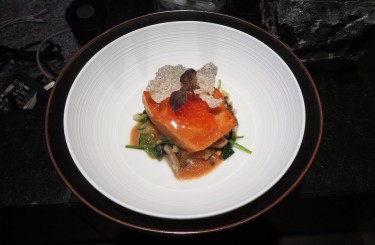 Alpine Salmon - Alpine salmon, lentils, teriyaki - fois gras sauce
Chef: Dietmar Sawyere
Restaurant: The Japanese