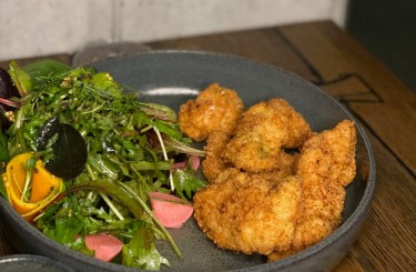 Fried chicken - Fried chicken, Panko, Trüffel, BBQ, Grüne-Soße
